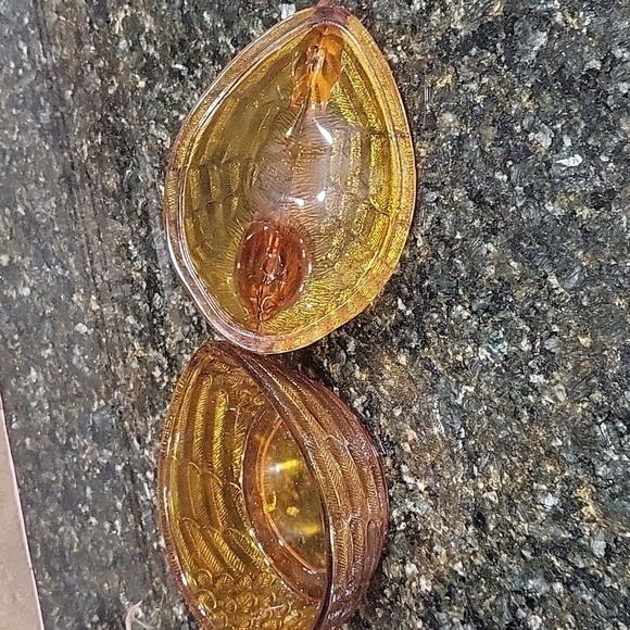 Large Amber Hen Chicken On Nest Coveted Dish Very Unique - Picture 4 of 5